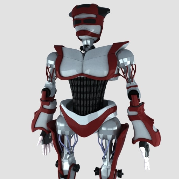 3d red robot