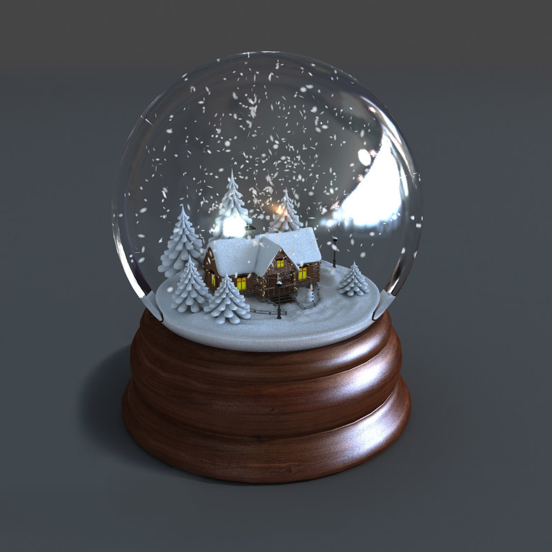 3d model of snow globe animations