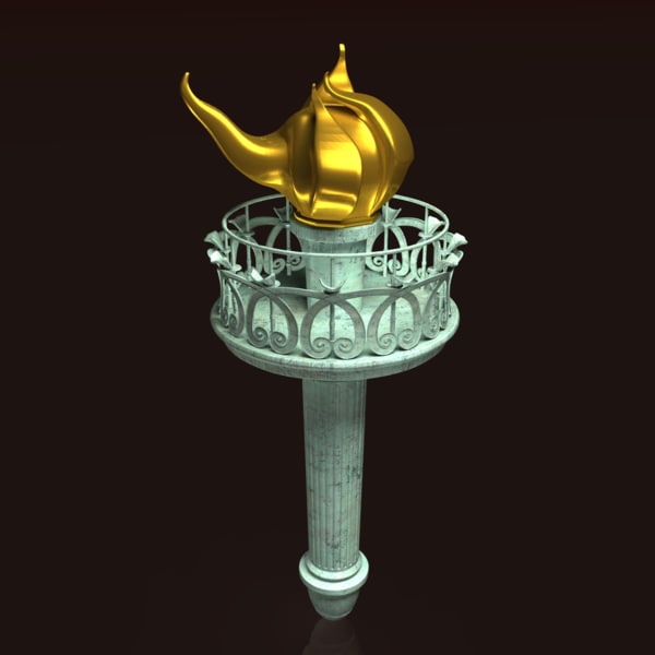 statue liberty torch 3d max