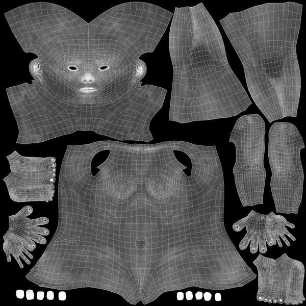 3d model female character body