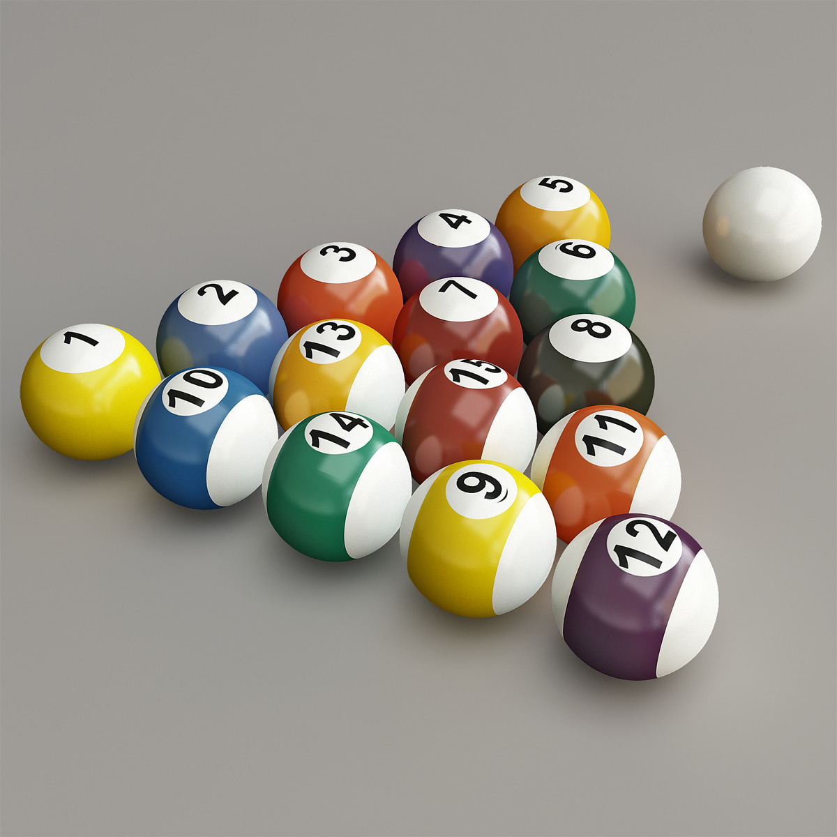 billiard balls set 3d 3ds