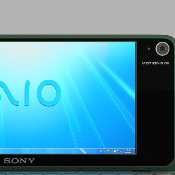 3d model green sony vaio laptop