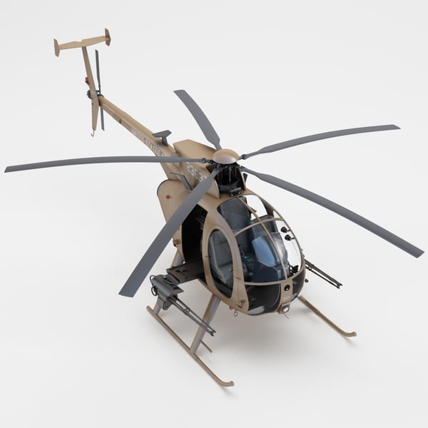 ah 6 little bird helicopter 3d model