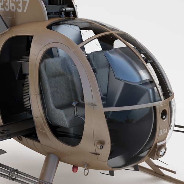 ah 6 little bird helicopter 3d model