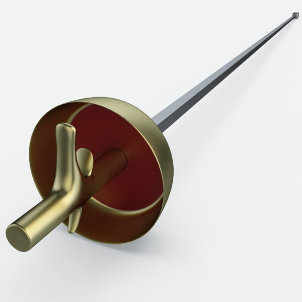 3d fencing practice epee weapon sword model