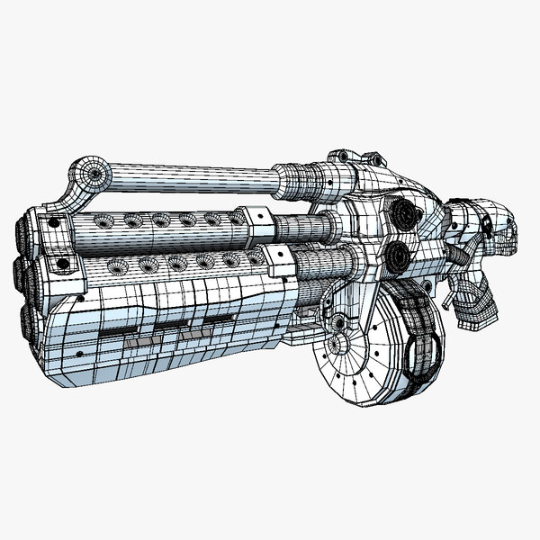 3d obj gun gears war grenade launcher