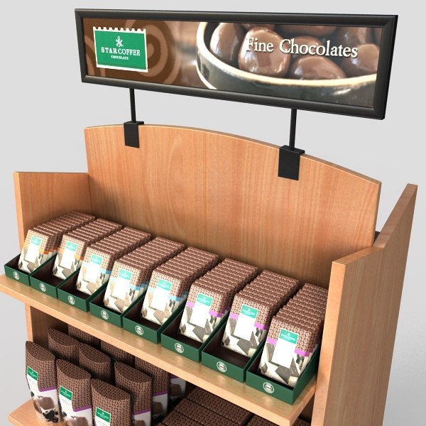 3d chocolate display rack