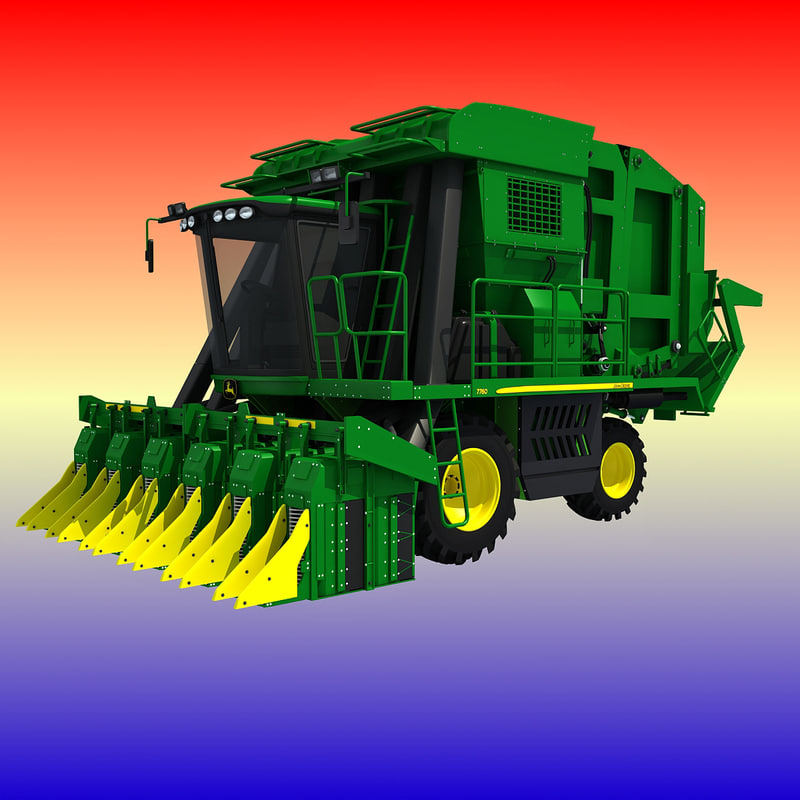 john deere cotton picker 3d model