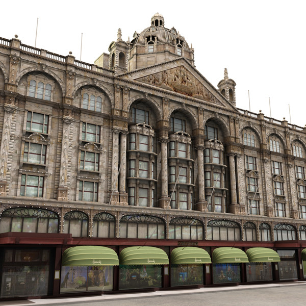 3d historic shopping mall harrods