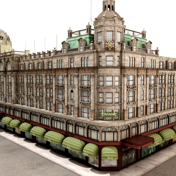 3d historic shopping mall harrods
