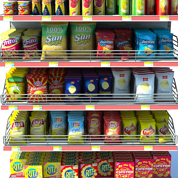 chips shelf 3d max