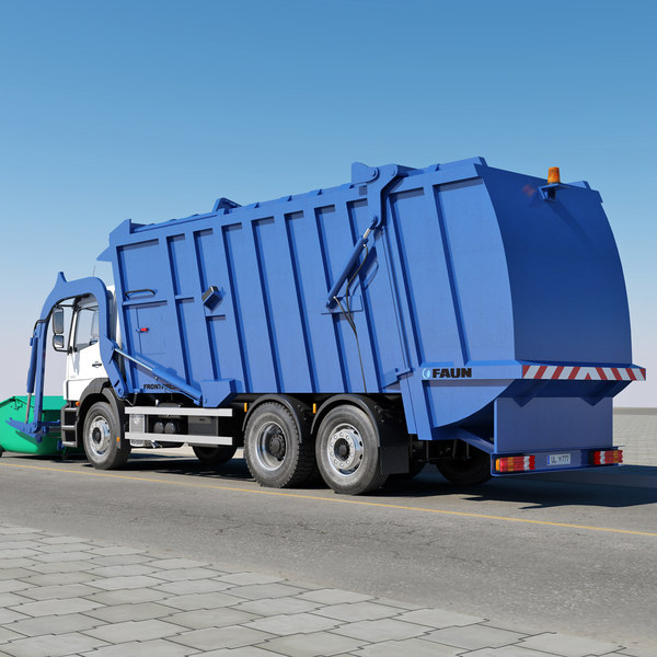mercedes benz garbage truck 3d ma