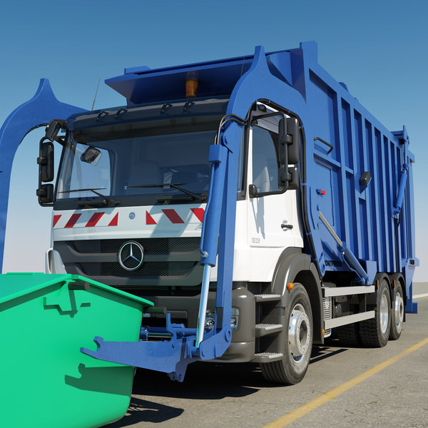 mercedes benz garbage truck 3d ma