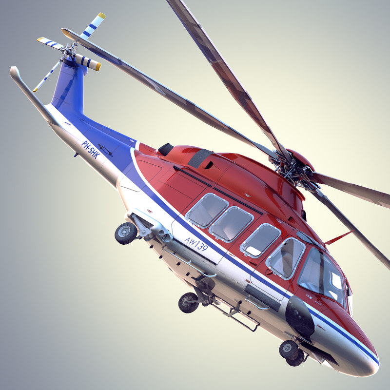 3d model of agustawestland aw139 helicopter
