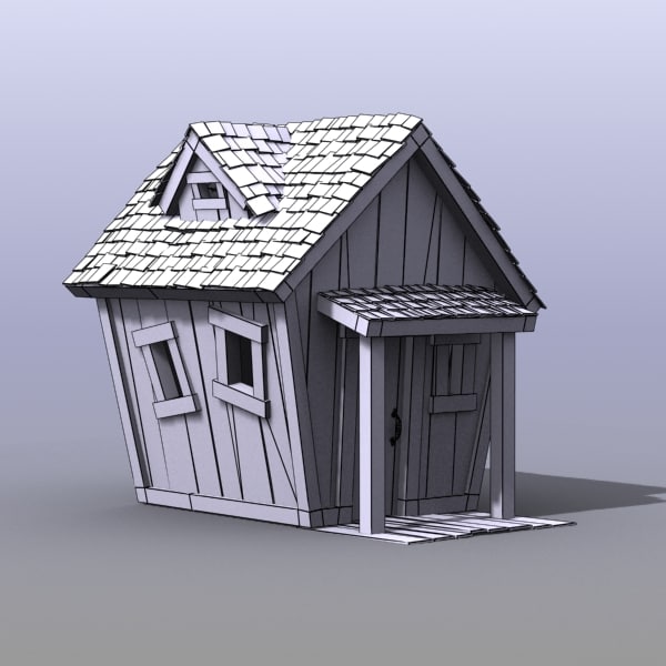 3d wooden house kid model