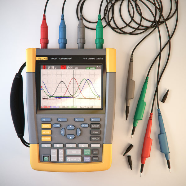 multimeter fluke 190 204 3d model