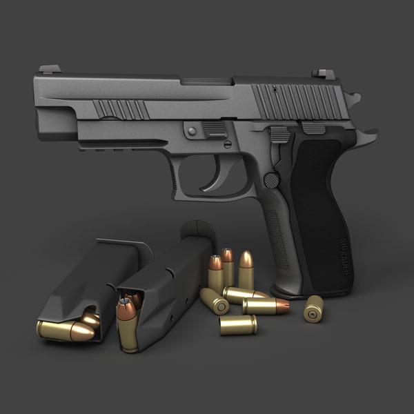 3dsmax sig sauer p226 pistols