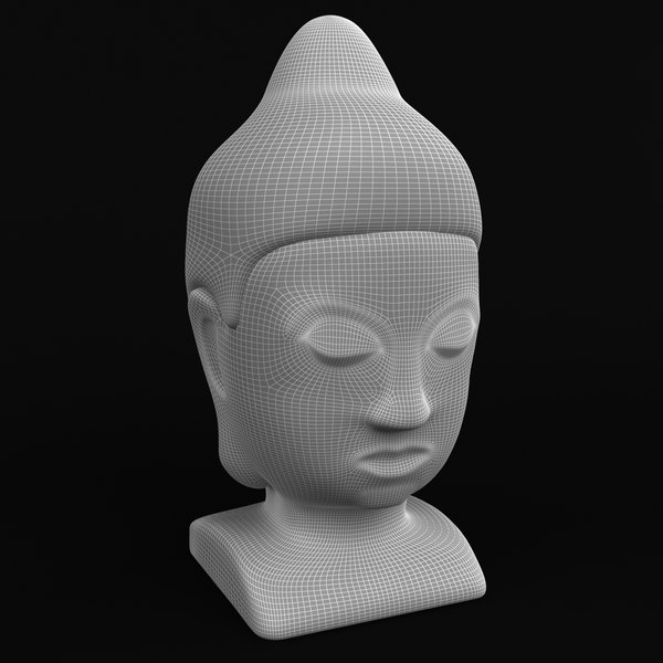 3d buddha head statue model
