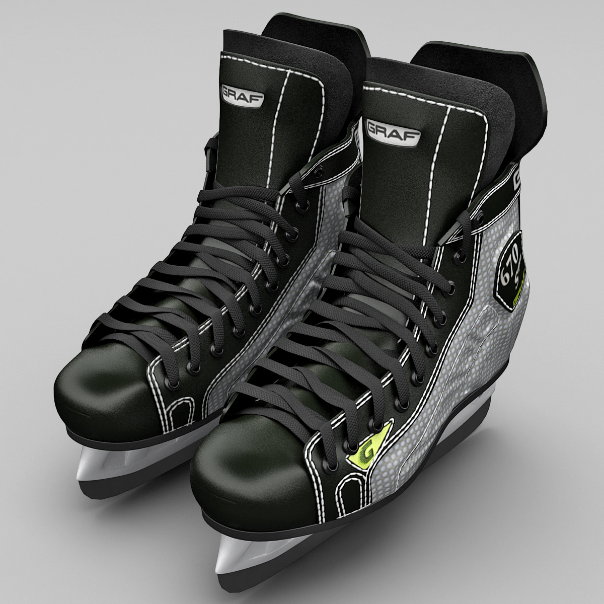 ice hockey skates graf 3d model