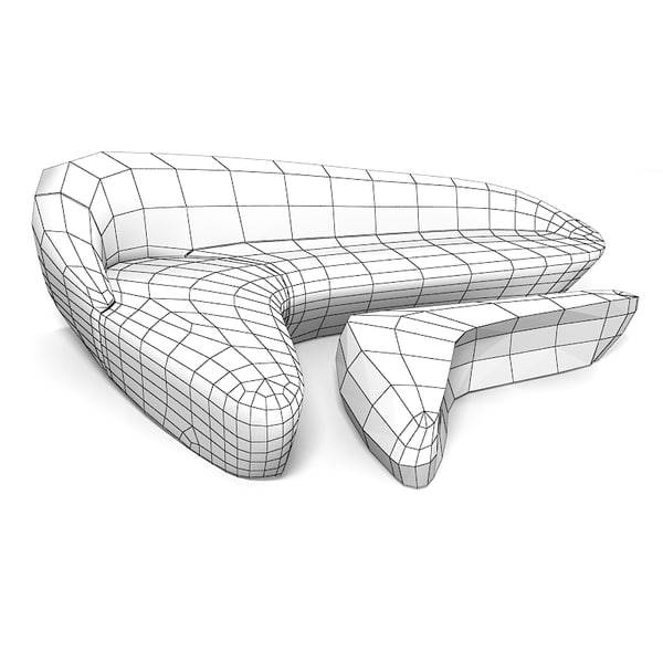 3d model of moon zaha hadid sofa