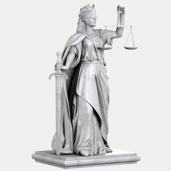 3d lady justice statue