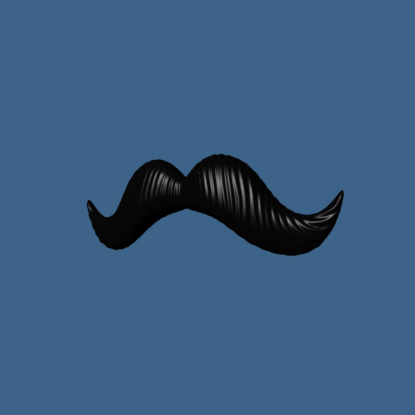 3dsmax cartoon handlebar style mustache