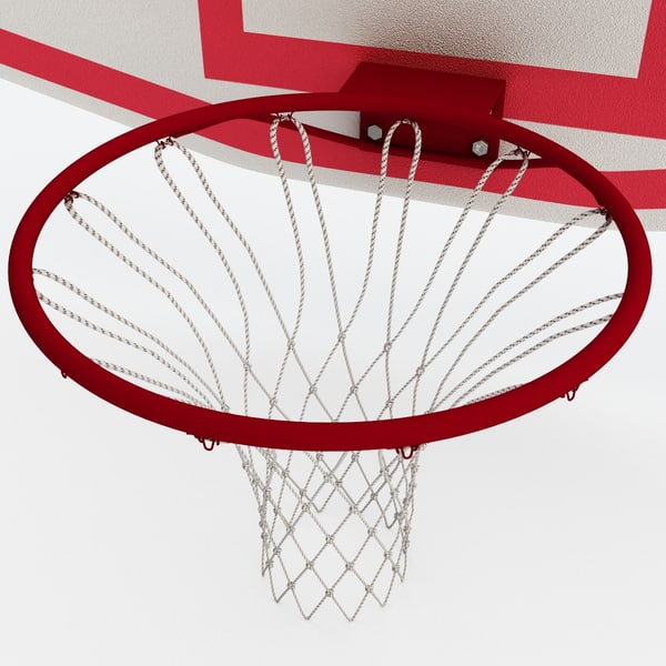 3ds basketball hoop curved backboard