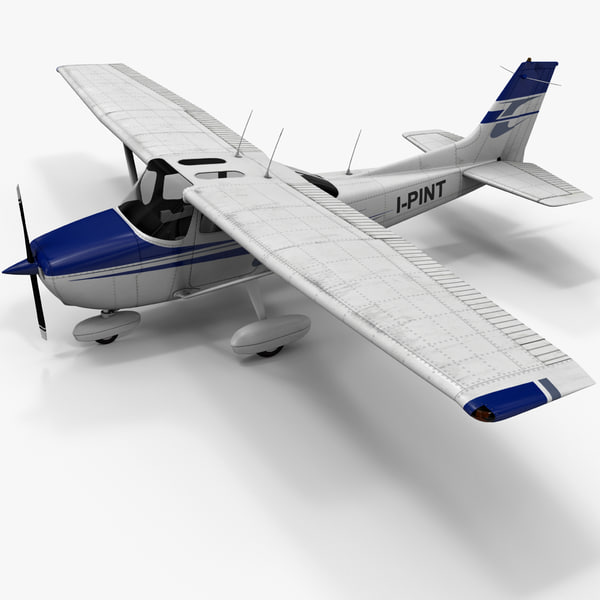 civil utility aircraft cessna 172 3d model