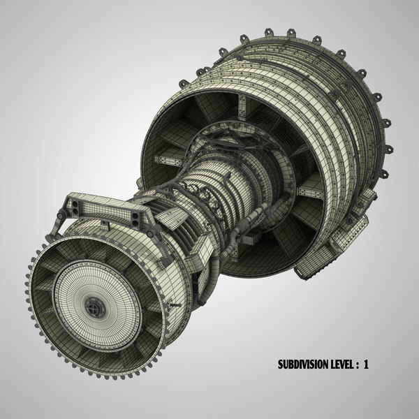 cfm56 turbofan aircraft engine 3d model