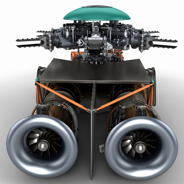helicopter engine 3 3d model