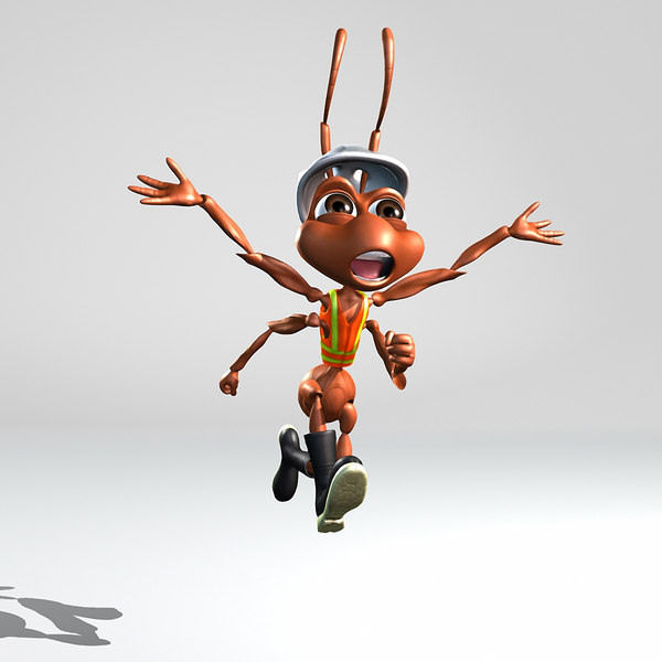 Max Worker Ant Rigged Animation Character