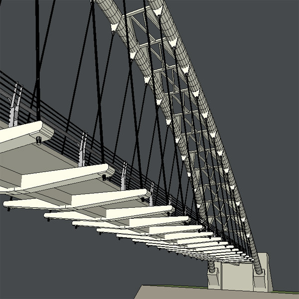 suspension bridge 3d model