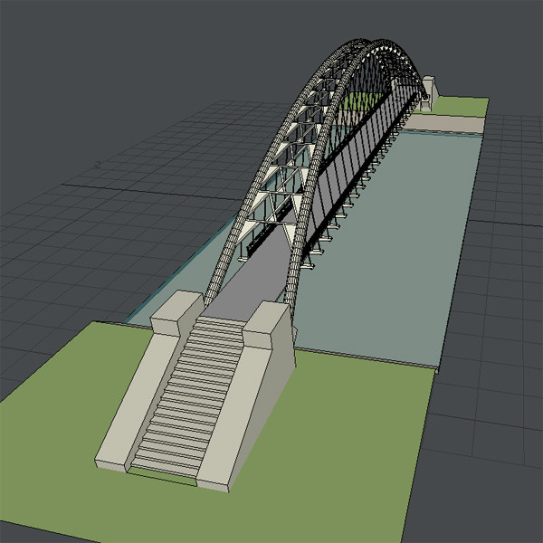 suspension bridge 3d model