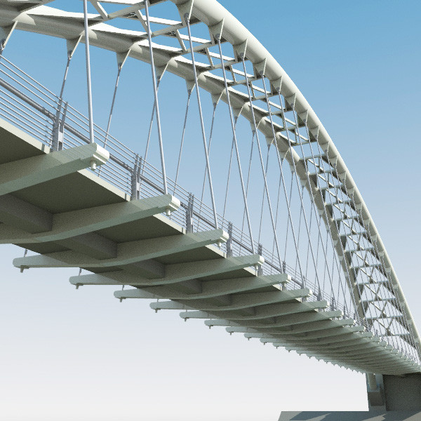 suspension bridge 3d model