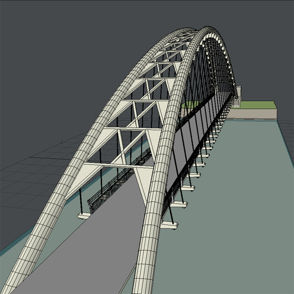 suspension bridge 3d model