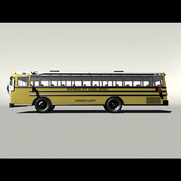 blue bird school bus 3d model