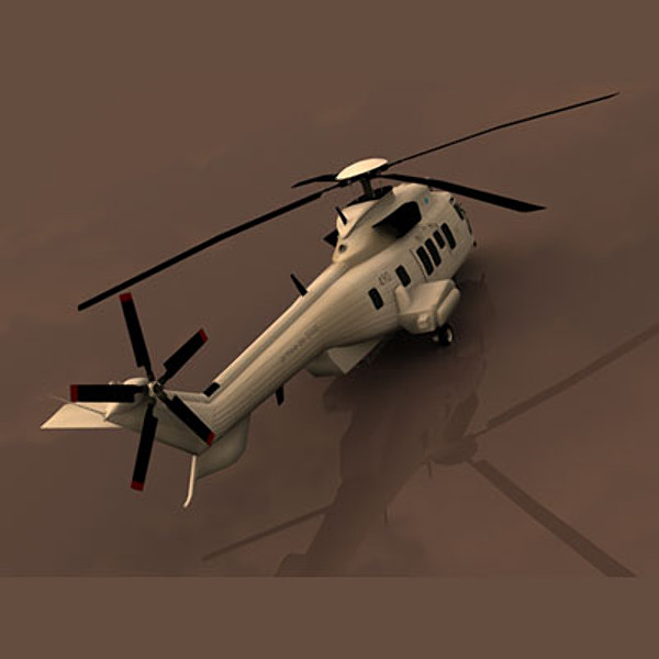 eurocopter super puma helicopter 3d model