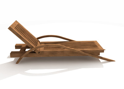 3dsmax daybed beach chair - Wooden Daybed... by priyatnadp