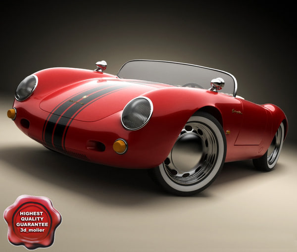 Porsche Spyder 550 car auto vehicle sport fast race speed antique automobile exotic high resolution turbo GTA transport luxury vray 3d model max 3ds