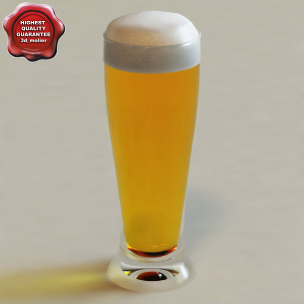 beer mug glass cup bar drink alcohol party food beverage becks bottle bavarian pint foam 3d model max vra
