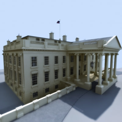 white house 3d dxf