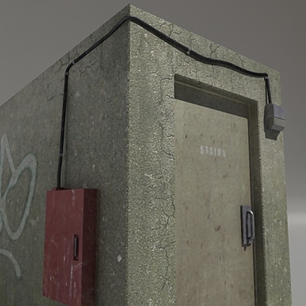 maya roof access stairwell door