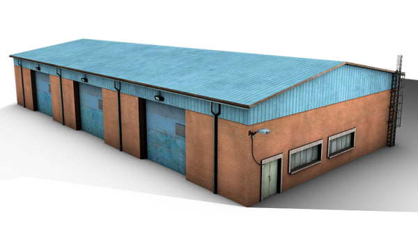 3d model old shed warehouse