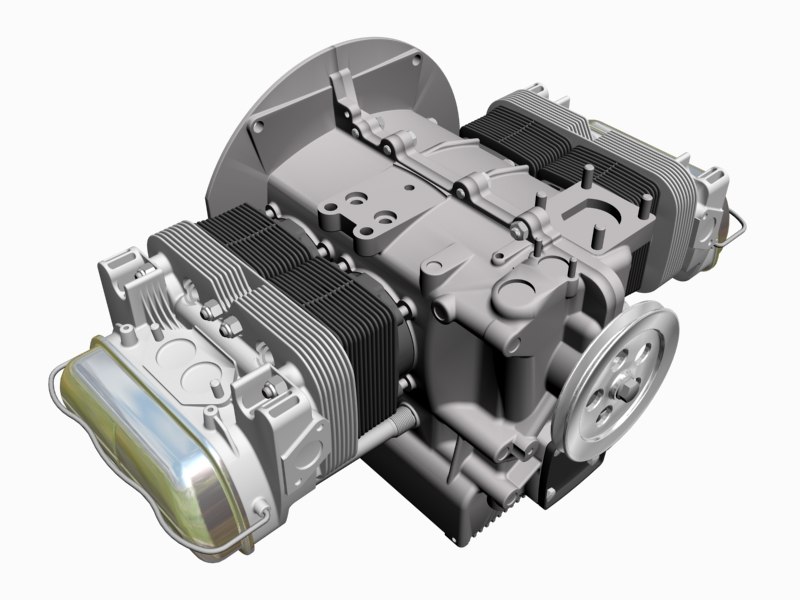 air cooled flat 4 3d model