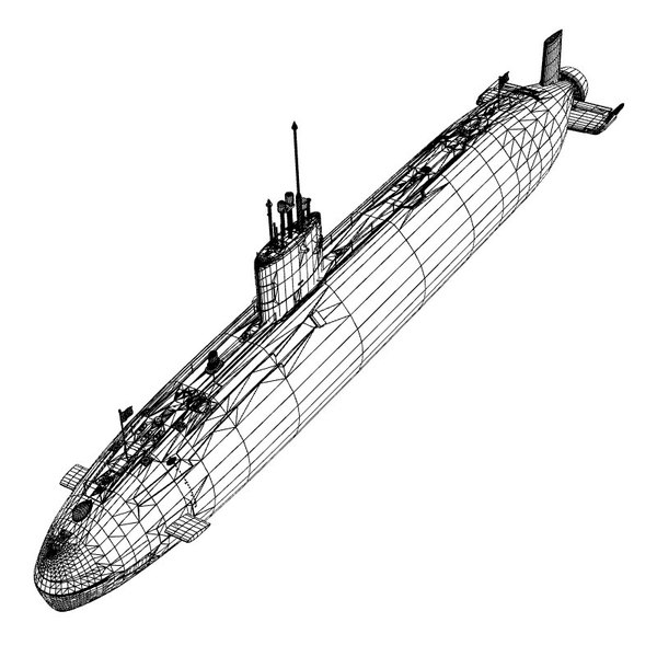 3d model trafalgar class submarine