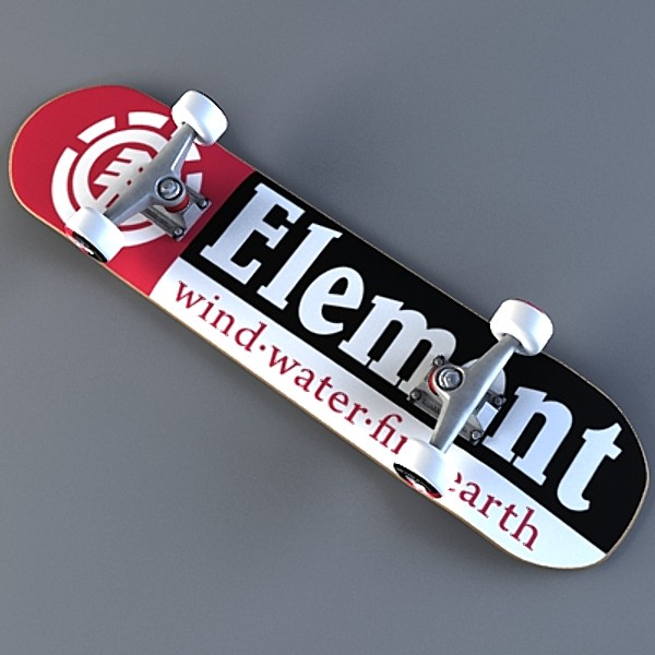 professional skateboard element 3d max