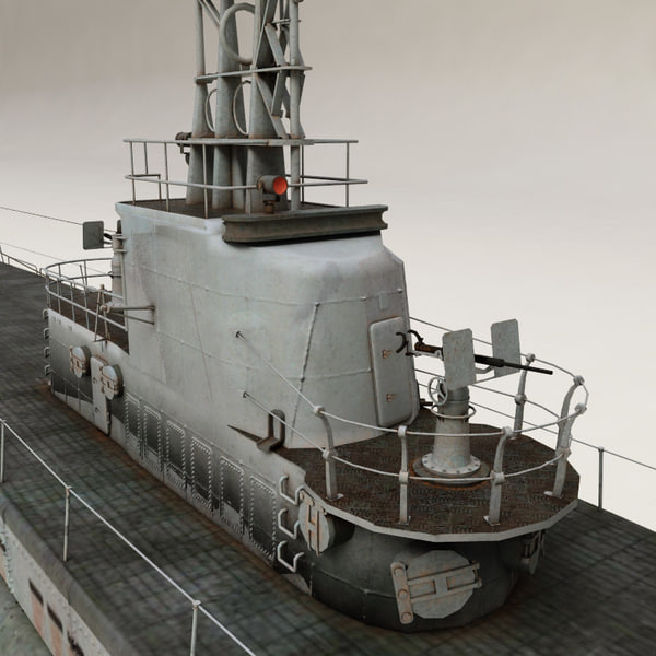 submarine uss gato 3d model