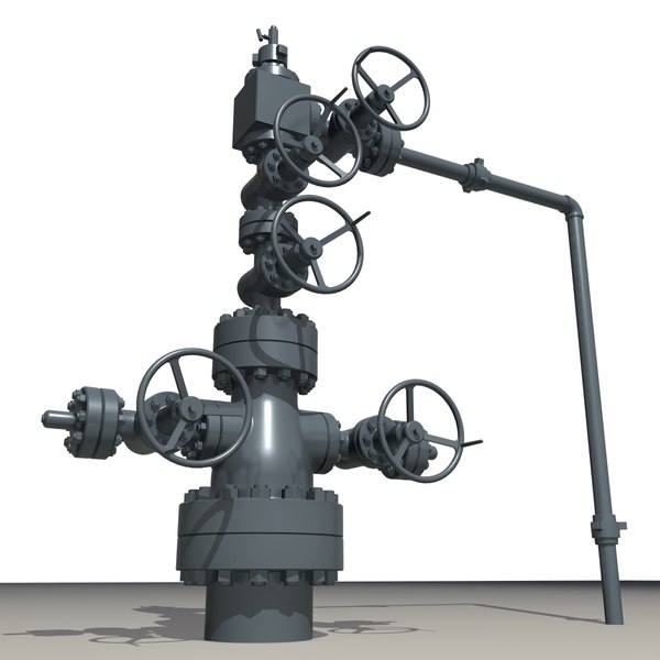 oilfield oil wellhead 3d 3ds