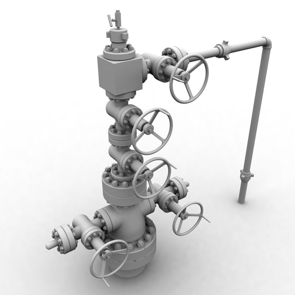 oilfield oil wellhead 3d 3ds