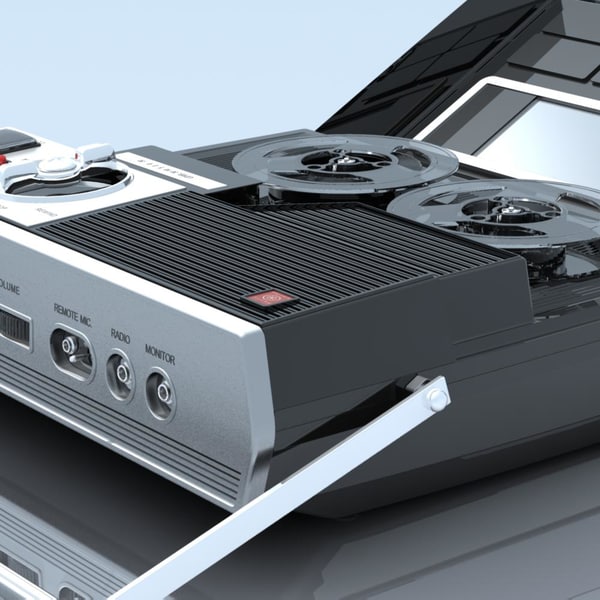 retro tape recorder player 3d model